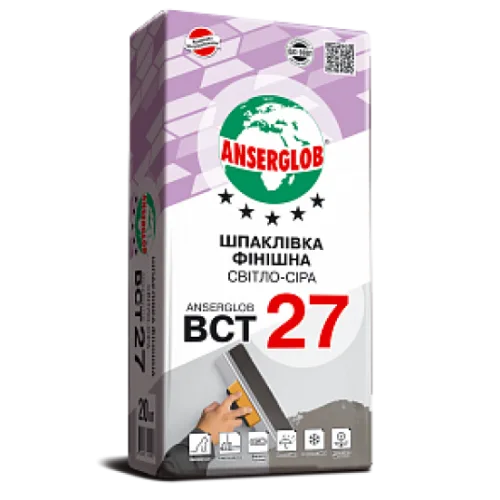 Шпаклівка фінішна світло-сіра ANSERGLOB ВСТ 27 - (20 кг)