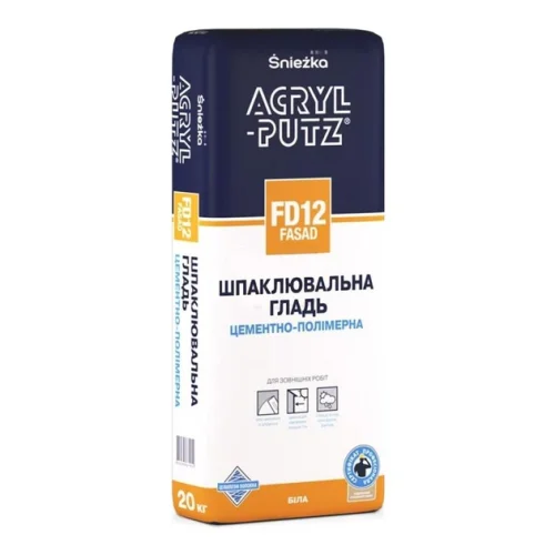 Шпаклівка цементна суха Акріл-путс СНЄЖКА Фасадна 20кг FD12