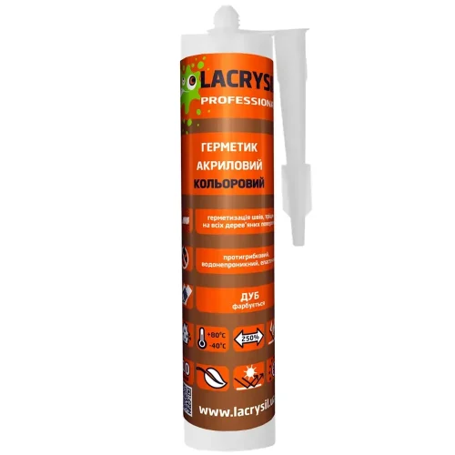 Герметик акриловий кольоровий ДУБ 0,4кг Lacrysil