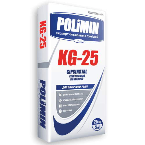 Клей гіпсовий КG-25 монтажний, 25 кг