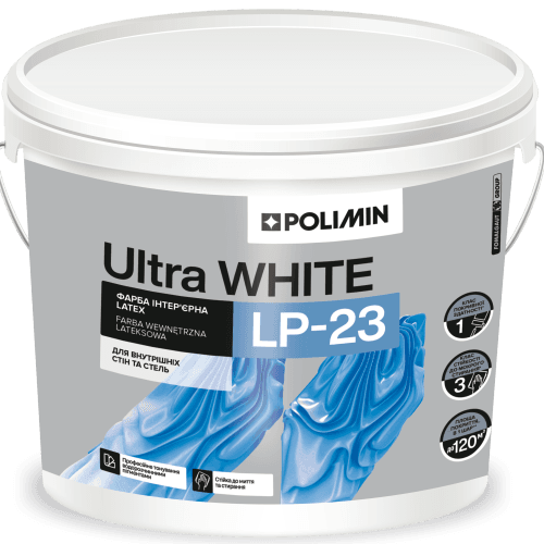 Полімін LP-23 Ultra WHITE, база А, 14кг/Фарба інтер'єрна