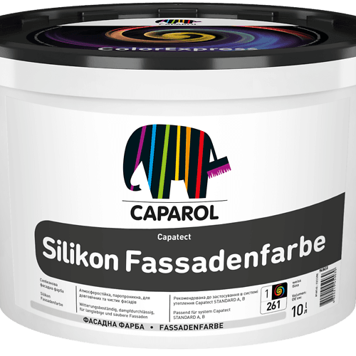 Фарба фасадна силіконова матова Caparol "Capatect Silikon Fassadenfarbe", База 1, 10 л.