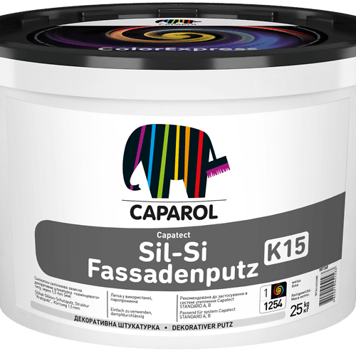 Штукатурка фасадна силікат-силіконова Caparol "Capatect Sil-Si Fassadenputz K15", База біла, 25 кг.