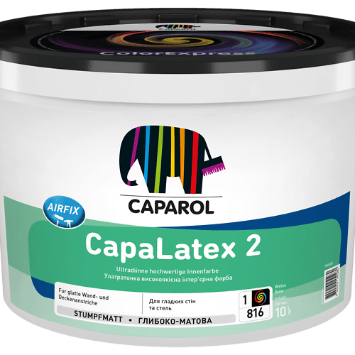 Фарба інтер'єрна латексна глибоко-матова Caparol "CapaLatex 2" База 1, 10 л.
